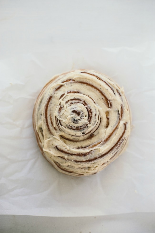 giant cinnamon buns with brown butter icing | the vanilla bean blog