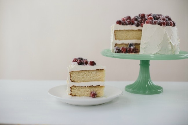 Ginger Cake With Crème Fraîche Buttercream And Sugared Cranberries | Sarah Kieffer