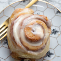 buttermilk cinnamon roll on plate