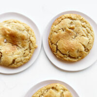 white chocolate cookies on plates