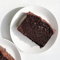 chocolate bread on white plate