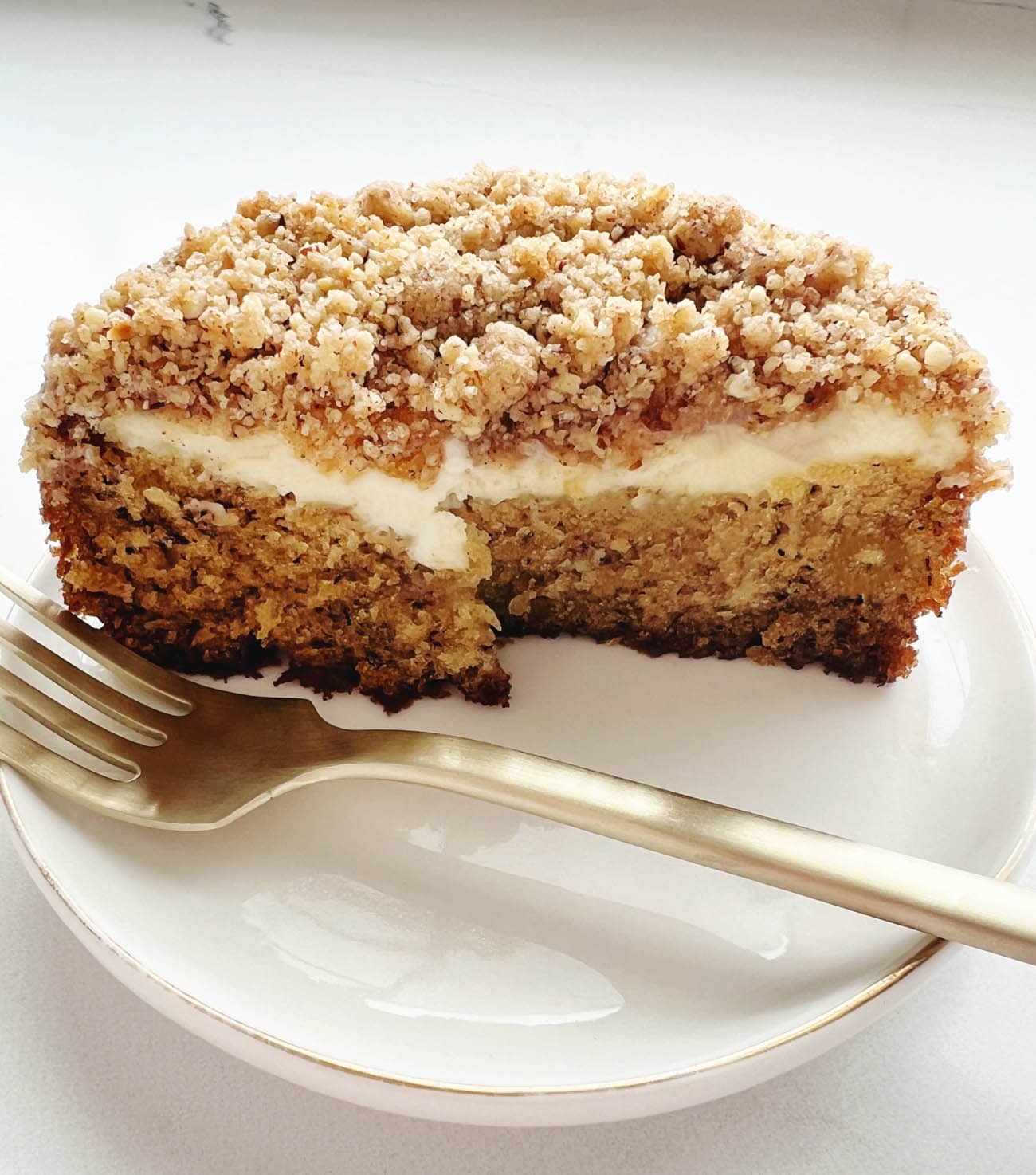 creamy banana bread coffee cake