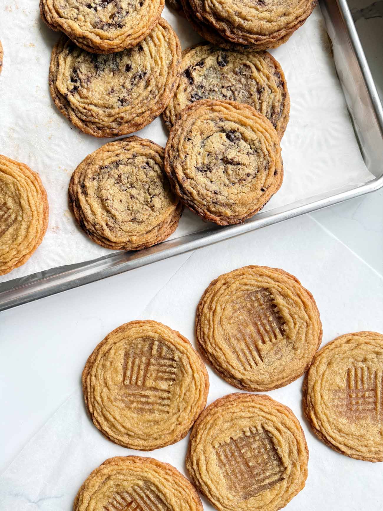 pan banging cookies on a pan