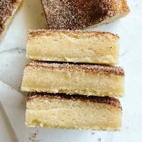 snickerdoodle bars on parchment